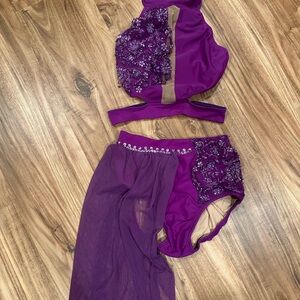 Custom Purple Embellished Dance Costume